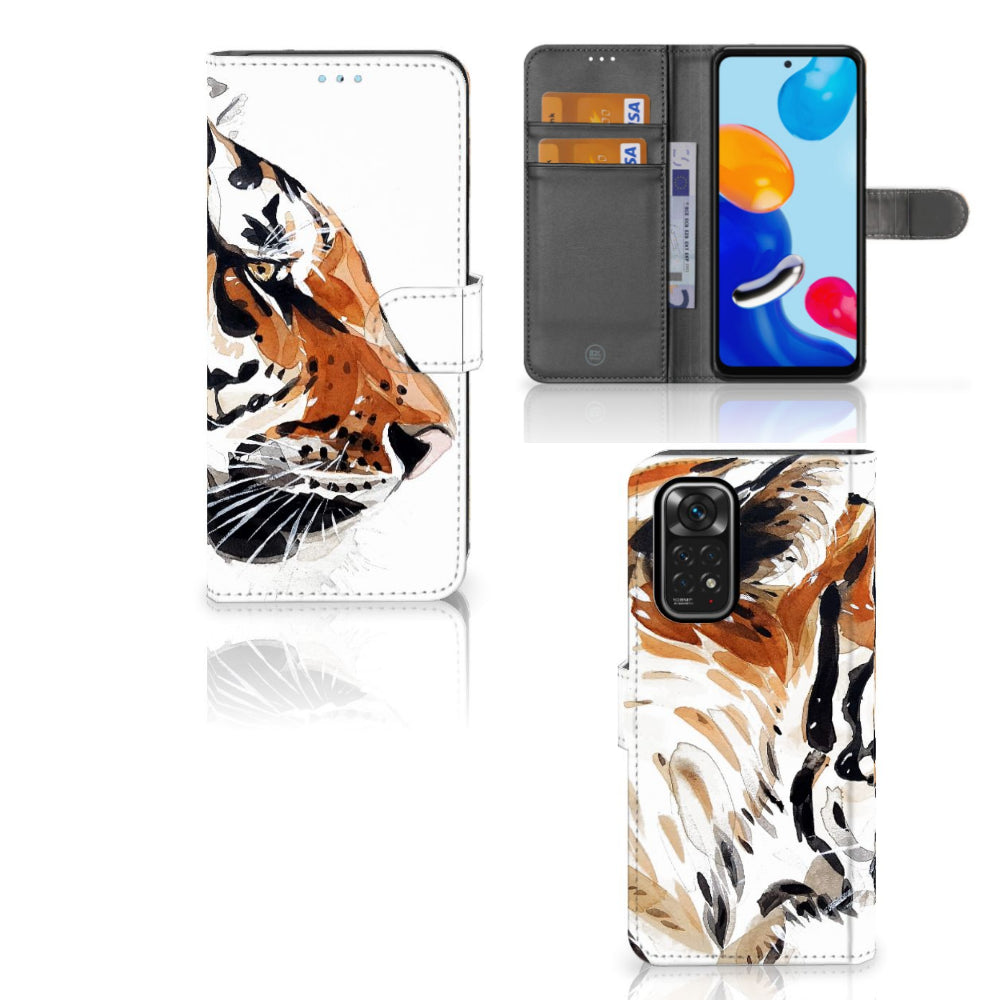 Hoesje Xiaomi Redmi Note 11/11S Watercolor Tiger