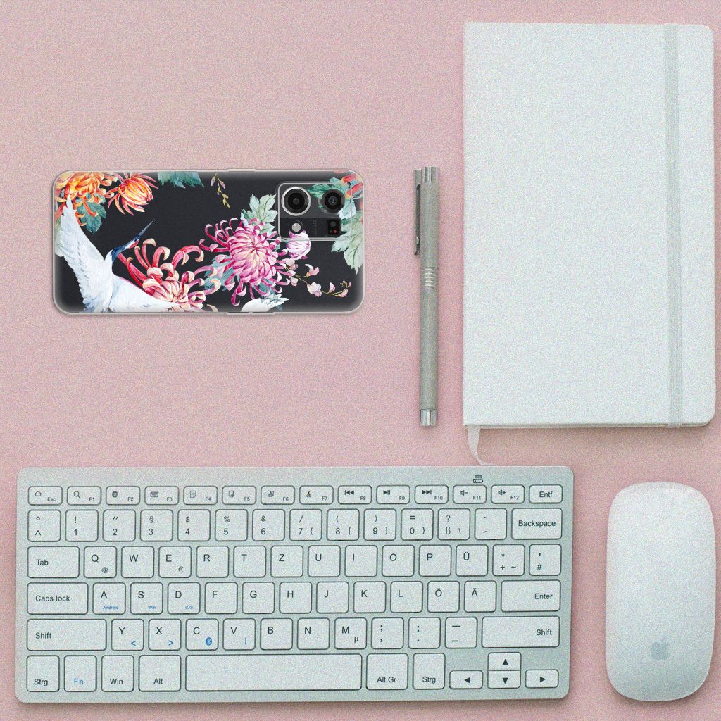 OPPO Reno7 4G TPU Hoesje Bird Flowers B2C Telecom
