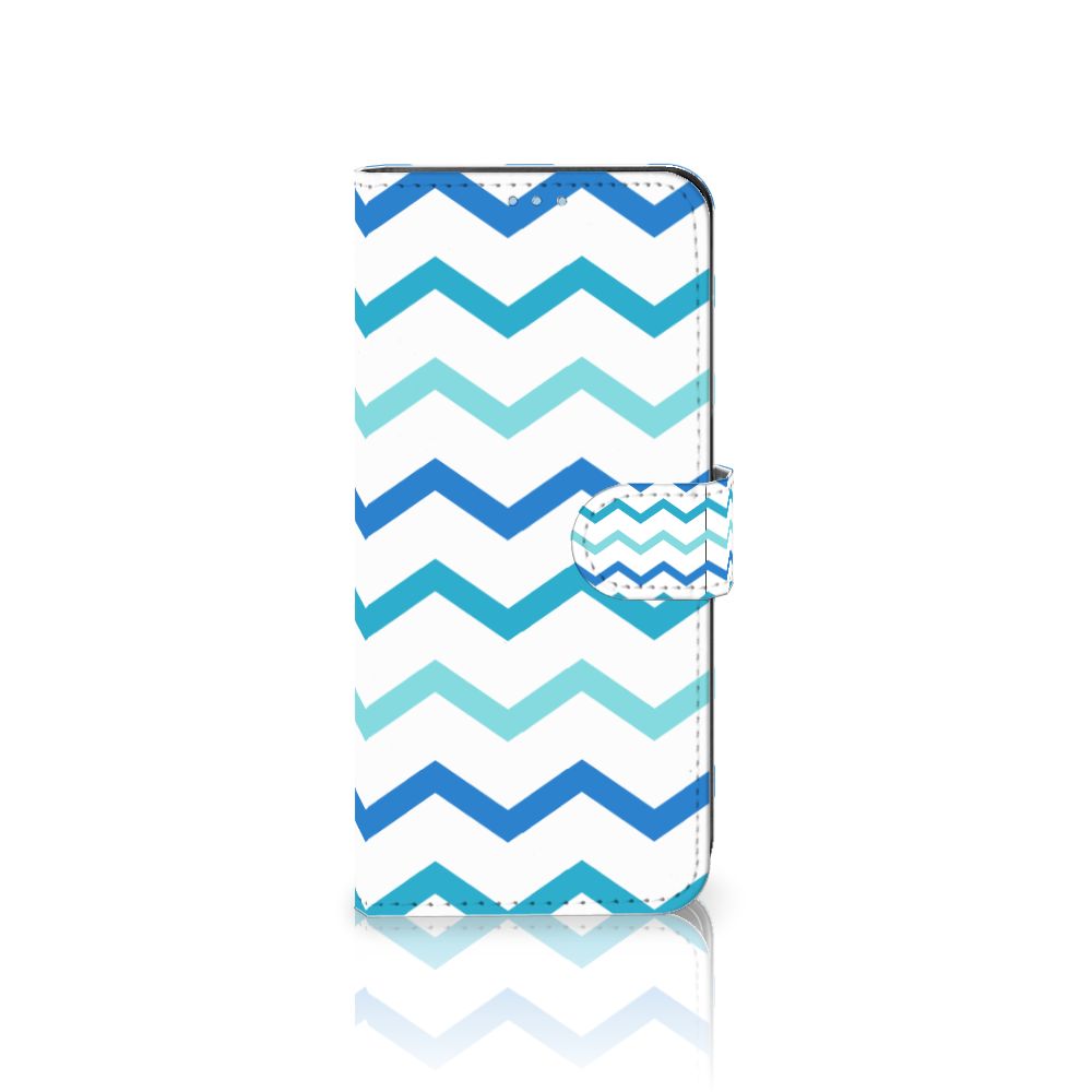 Samsung Galaxy A21s Telefoon Hoesje Zigzag Blauw