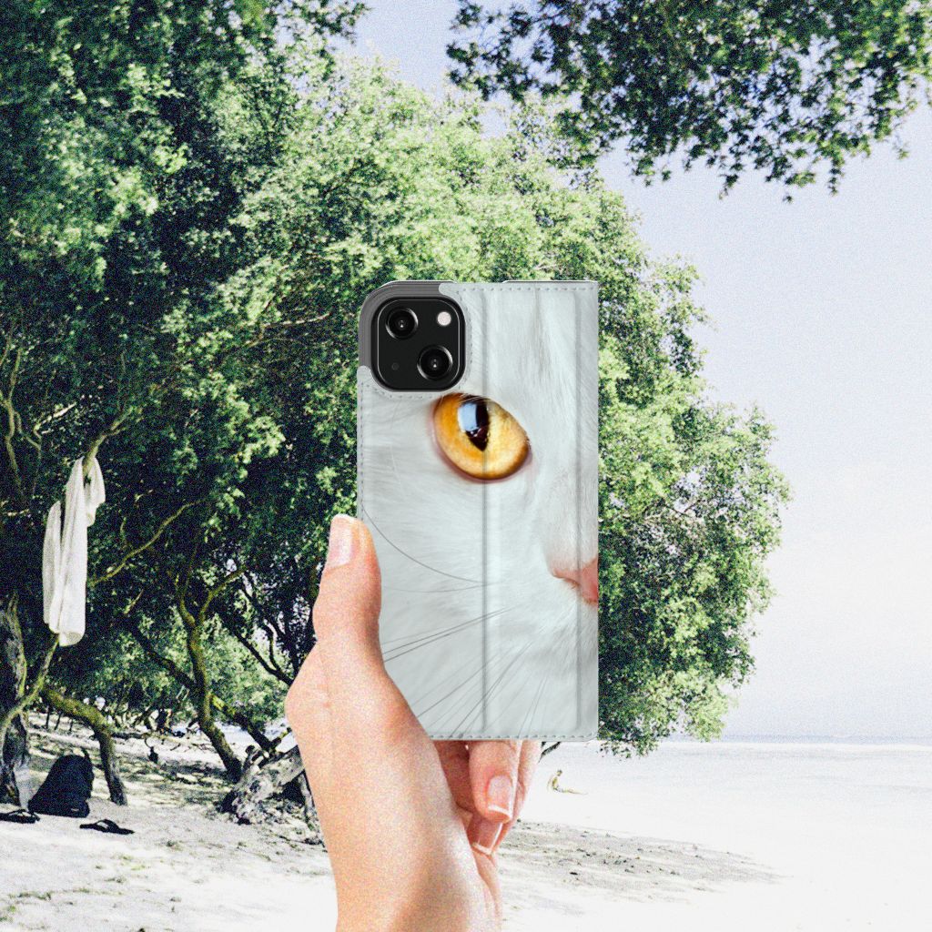 iPhone 13 Hoesje maken Witte Kat
