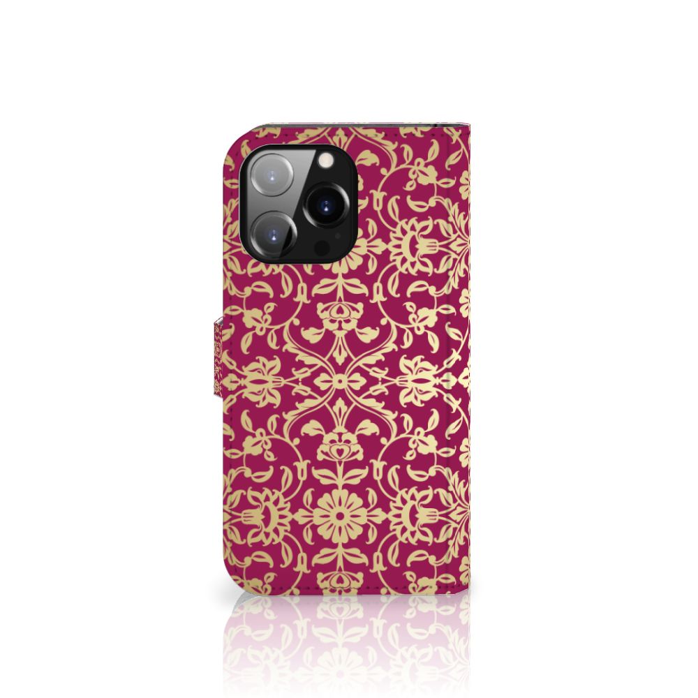 Wallet Case iPhone 14 Pro Max Barok Pink