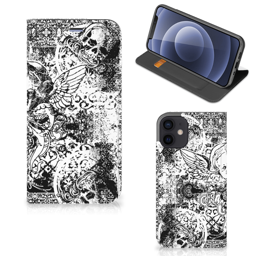 Mobiel BookCase iPhone 12 Mini Skulls Angel - B2C Telecom