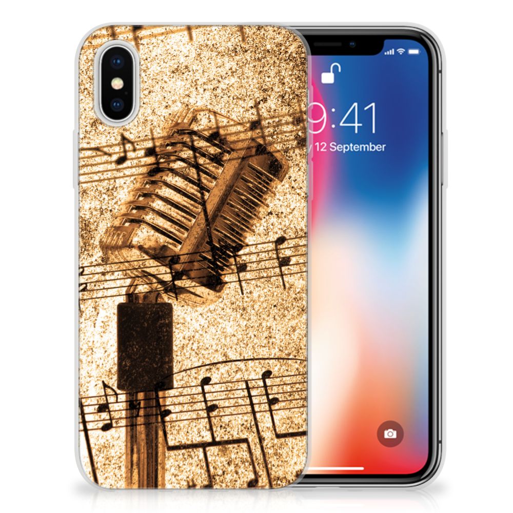 Apple iPhone X | Xs Siliconen Hoesje met foto Bladmuziek