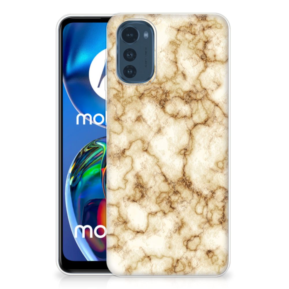 Motorola Moto E32/E32s TPU Siliconen Hoesje Marmer Goud