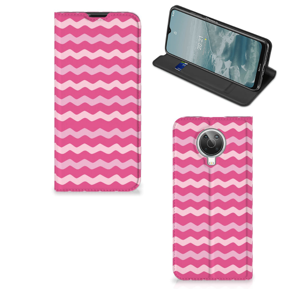 Nokia G10 | G20 Hoesje met Magneet Waves Pink