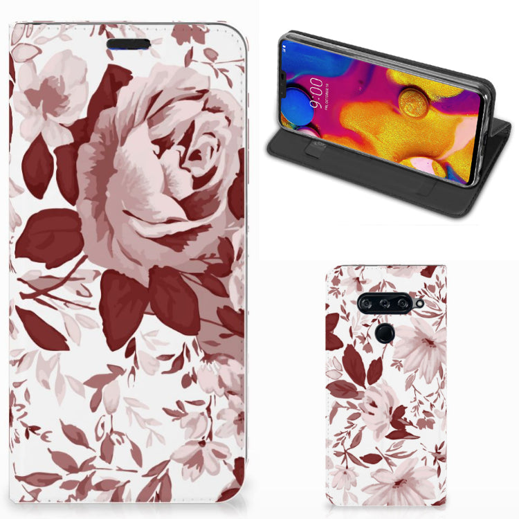 Bookcase LG V40 Thinq Watercolor Flowers