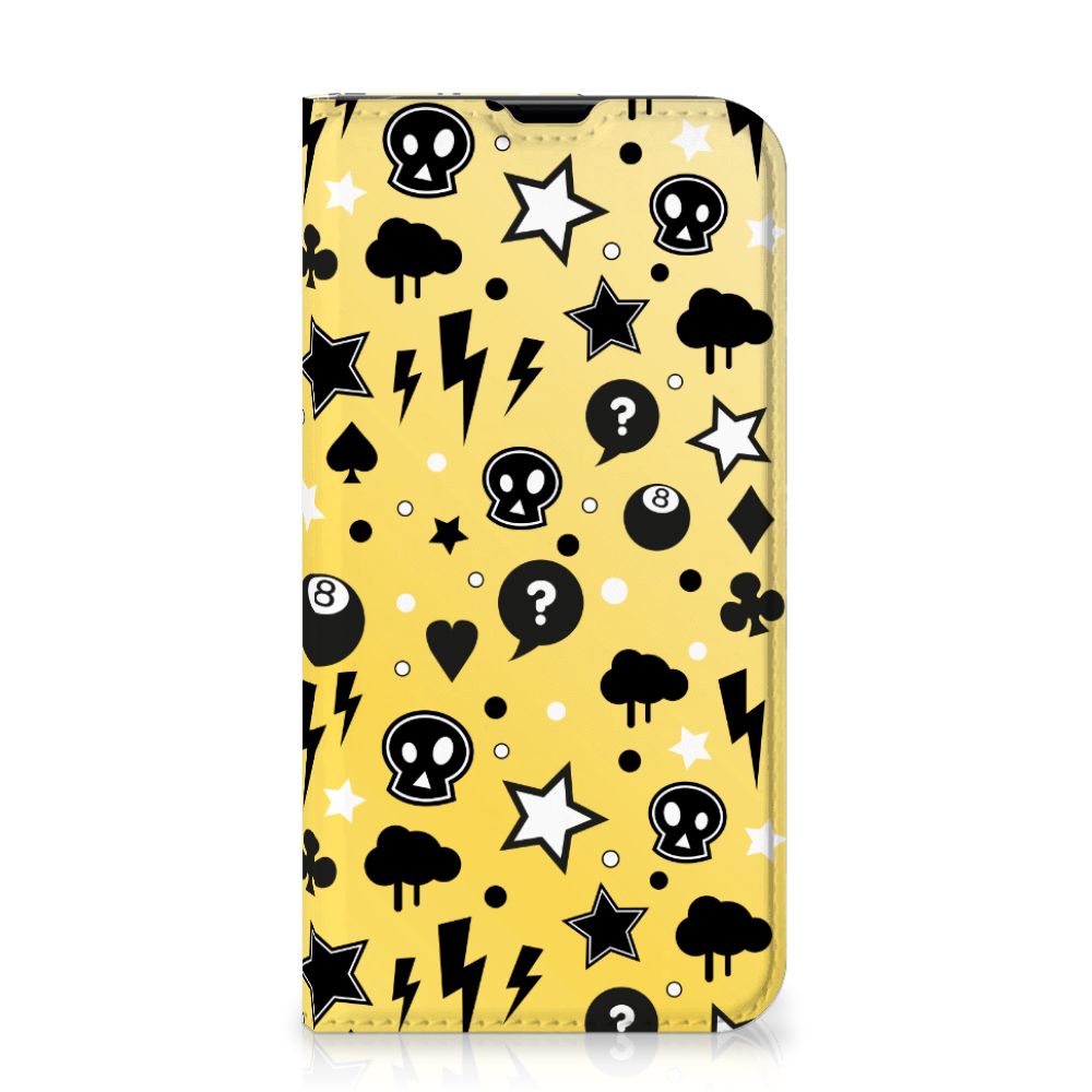 Mobiel BookCase iPhone 13 Pro Punk Geel - B2C Telecom