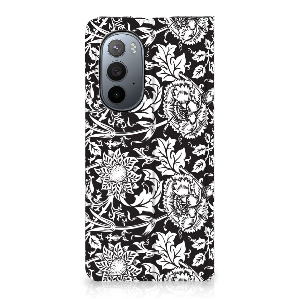 Motorola Edge 30 Pro Smart Cover Black Flowers - B2C Telecom