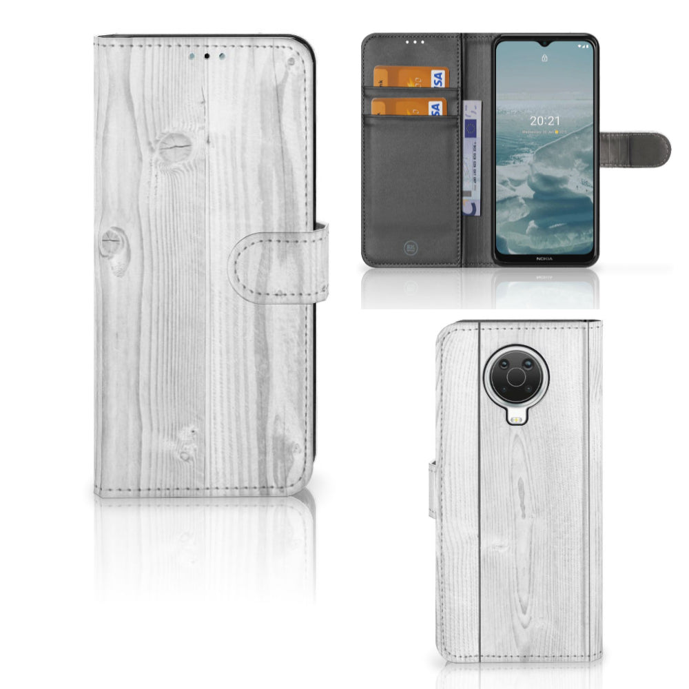 Nokia G10 | G20 Book Style Case White Wood