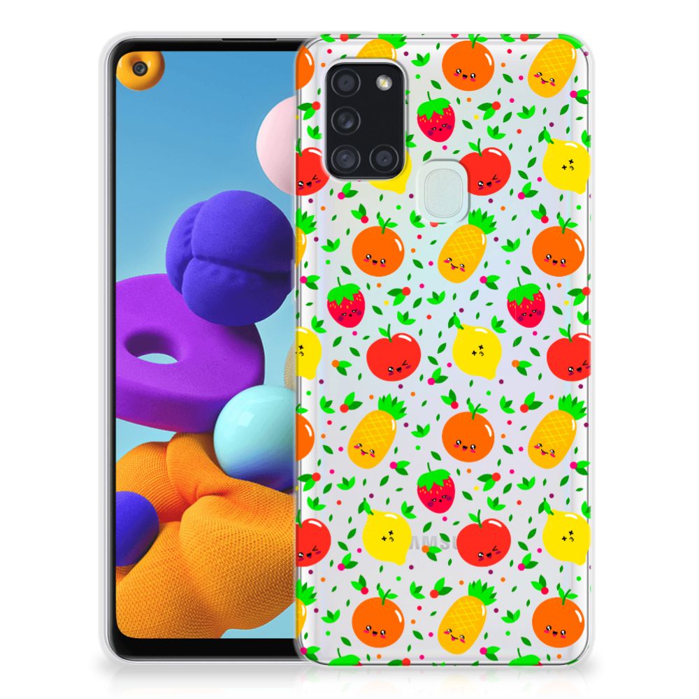 Samsung Galaxy A21s Siliconen Case Fruits