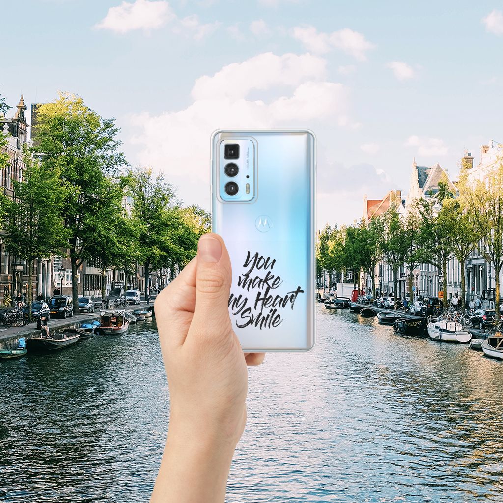 Motorola Edge 20 Pro Siliconen hoesje met naam Heart Smile