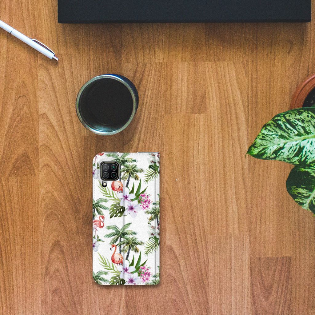 Huawei P40 Lite Hoesje maken Flamingo Palms