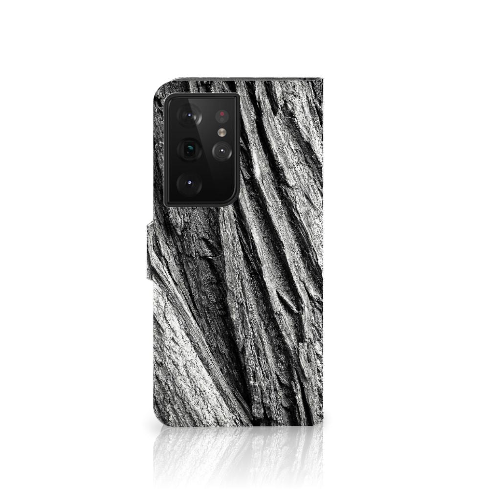 Book Style Case Samsung Galaxy S21 Ultra Boomschors Grijs