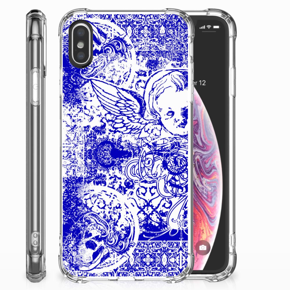 Extreme Case Apple iPhone X | Xs Angel Skull Blauw