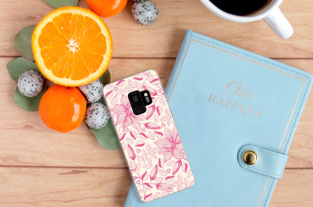 Samsung Galaxy S9 TPU Case Pink Flowers