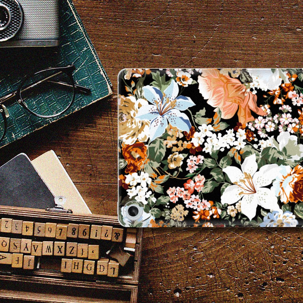 Siliconen Hoesje voor Lenovo Tab M10 Plus (3e generatie) Dark Flowers - B2C Telecom
