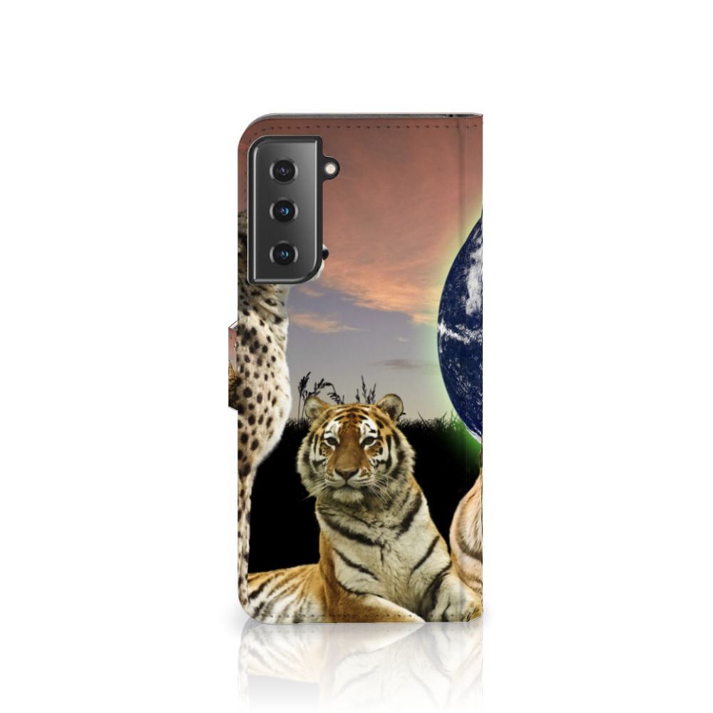 Samsung Galaxy S21 Plus Telefoonhoesje met Pasjes Roofdieren