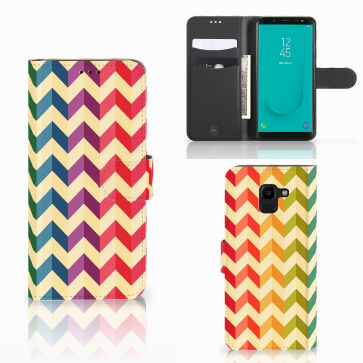 Samsung Galaxy J6 2018 Telefoon Hoesje Zigzag Multi Color