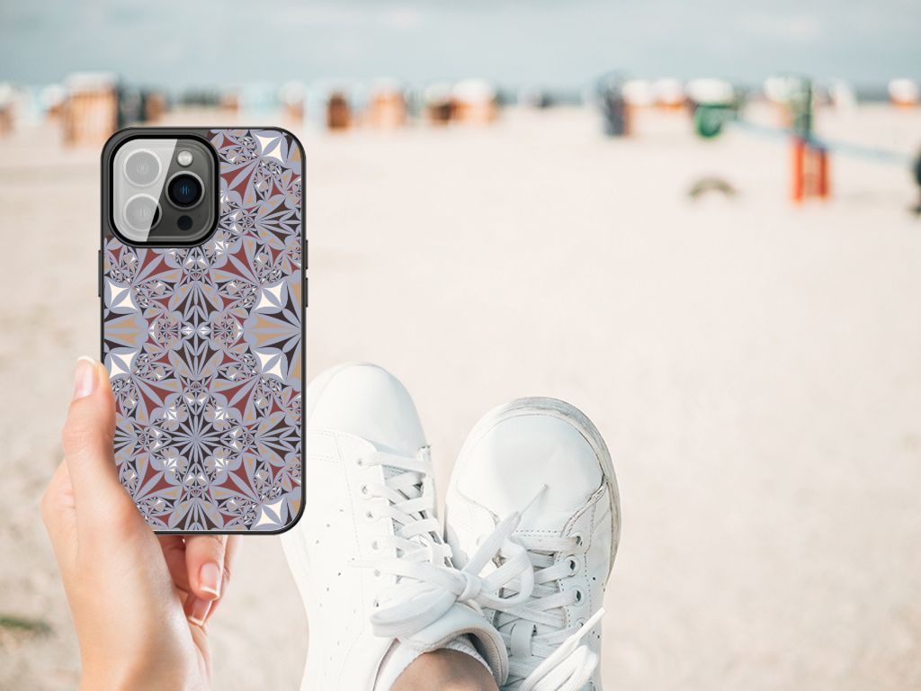 iPhone 13 Pro Max Marmeren Print Telefoonhoesje Flower Tiles B2C Telecom