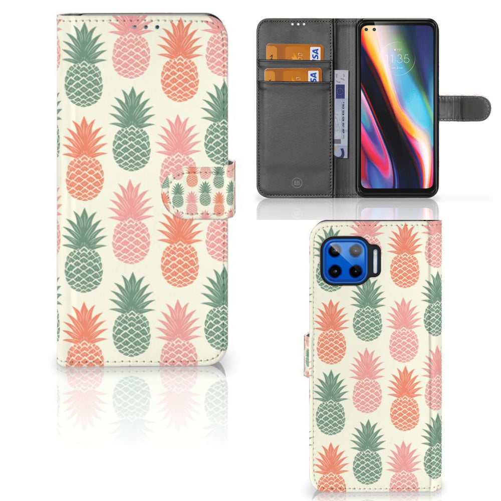 Motorola Moto G 5G Plus Book Cover Ananas