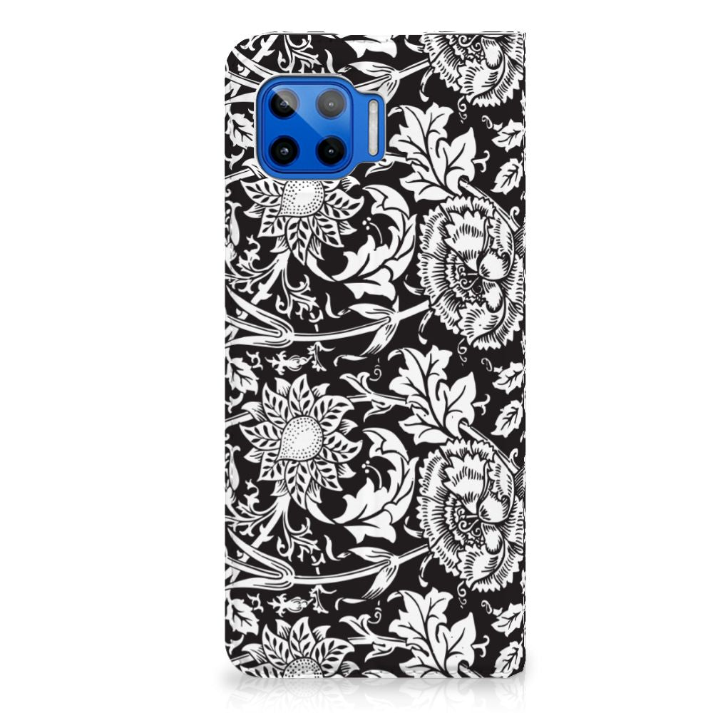 Motorola Moto G 5G Plus Smart Cover Black Flowers - B2C Telecom