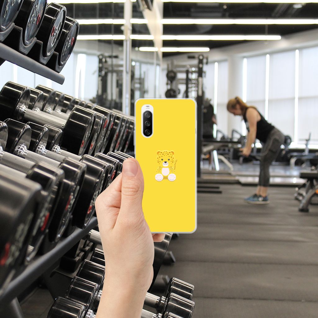 Sony Xperia 10 III Telefoonhoesje met Naam Baby Leopard B2C Telecom