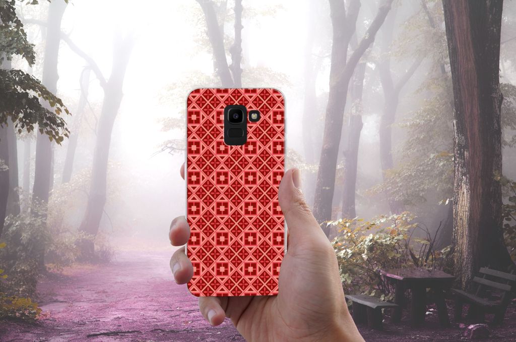 Samsung Galaxy J6 2018 TPU bumper Batik Rood