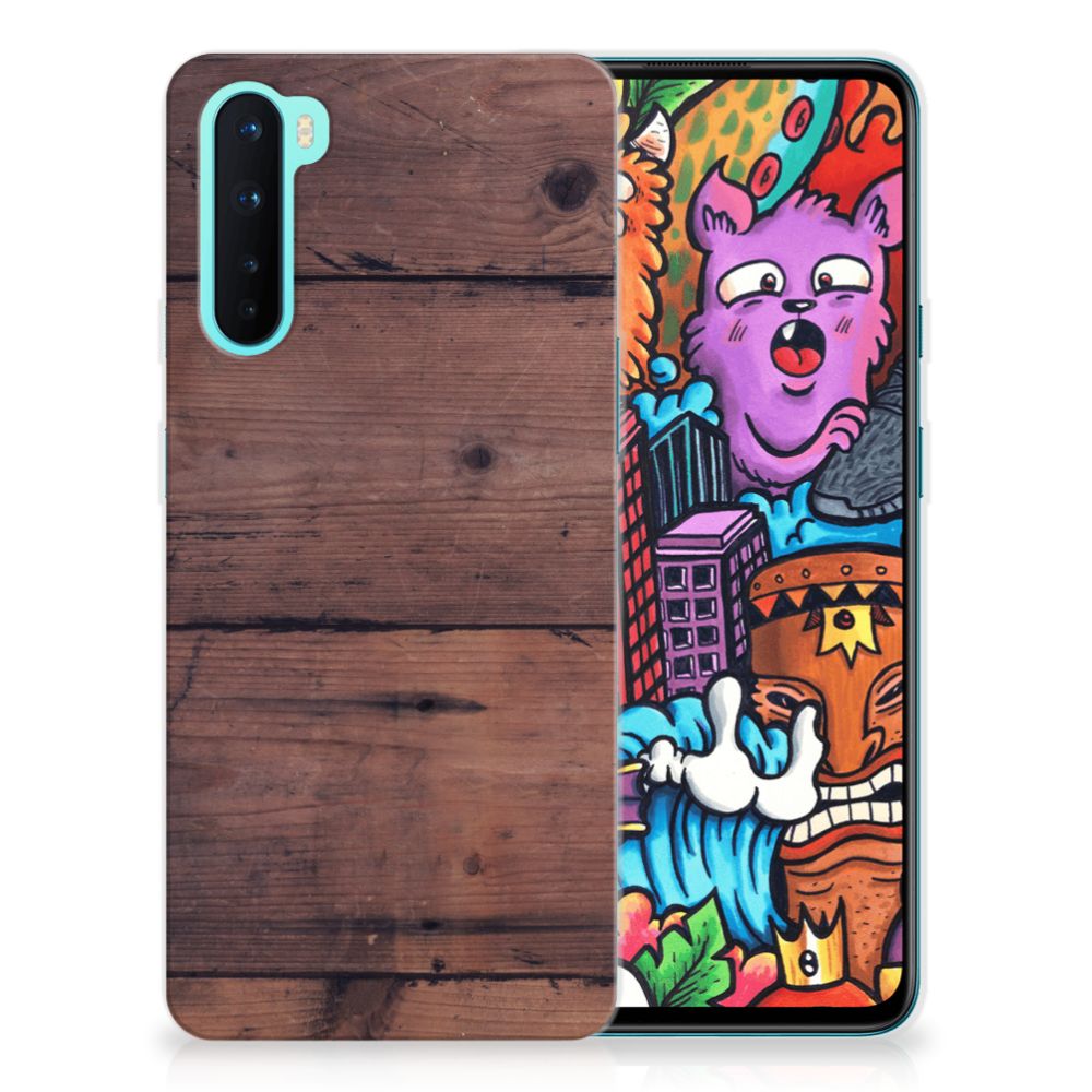 OnePlus Nord Bumper Hoesje Old Wood