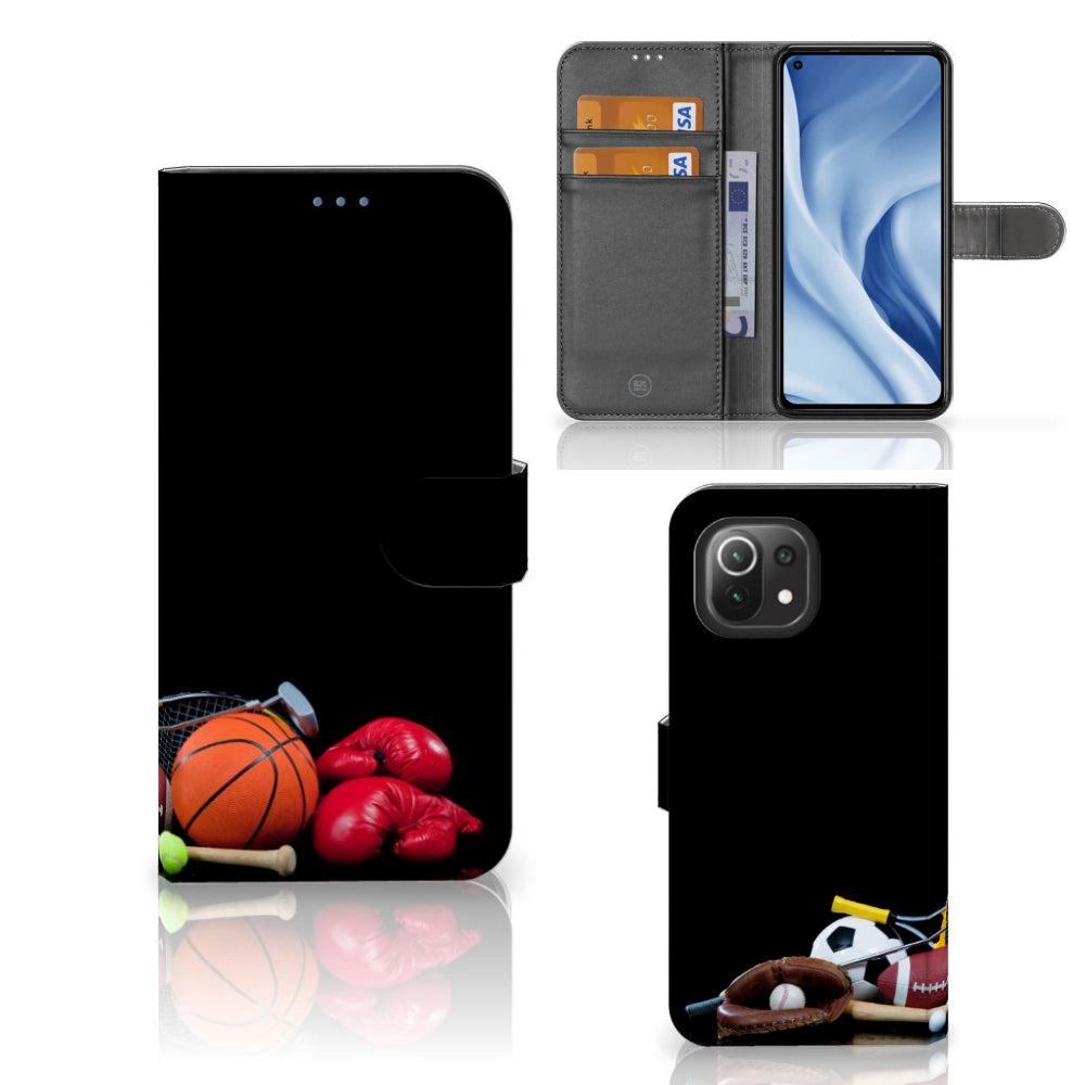 Xiaomi 11 Lite 5G NE | Mi 11 Lite Wallet Case met Pasjes Sports with sports equipment design