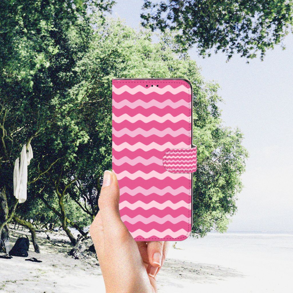 Motorola Edge 30 Pro Telefoon Hoesje Waves Pink