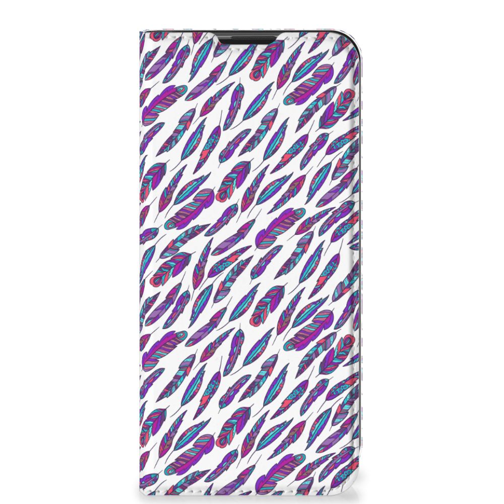 Motorola Moto G9 Play Hoesje met Magneet Feathers Color - B2C Telecom