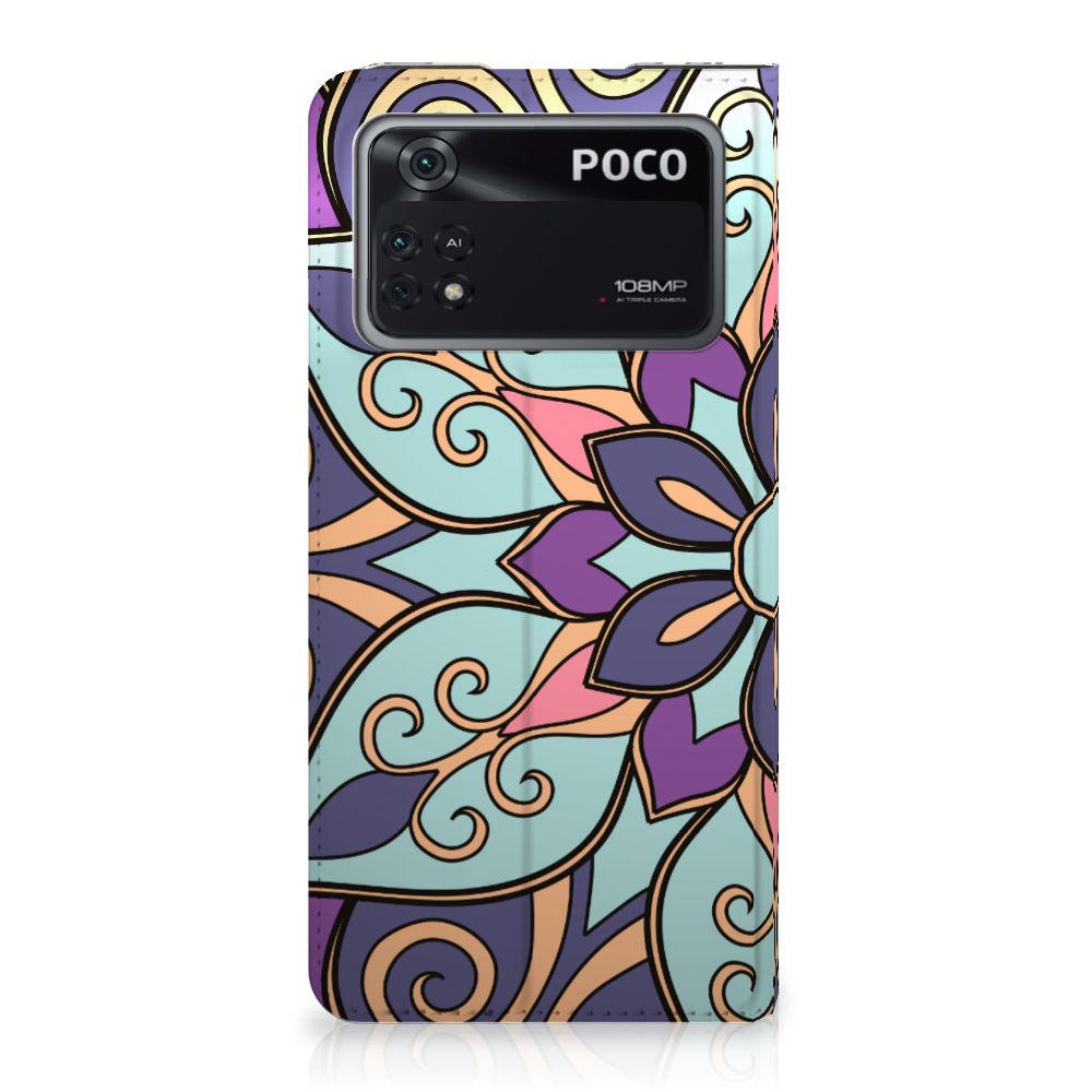 Poco X4 Pro 5G Smart Cover Purple Flower - B2C Telecom