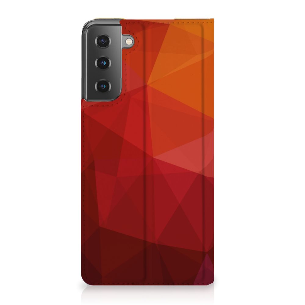 Stand Case voor Samsung Galaxy S21 Plus Polygon Red - B2C Telecom
