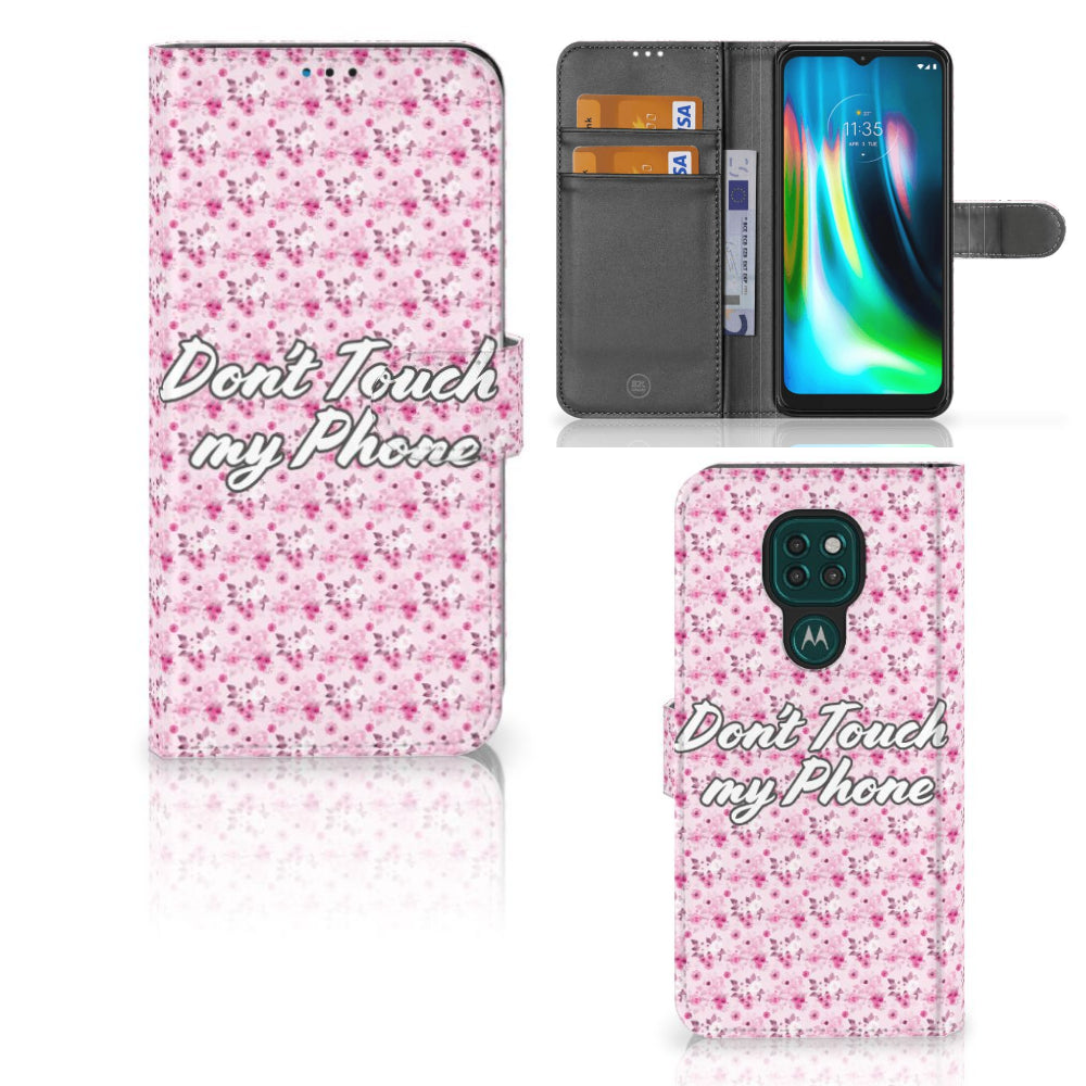 Motorola Moto G9 Play | E7 Plus Portemonnee Hoesje Flowers Pink DTMP