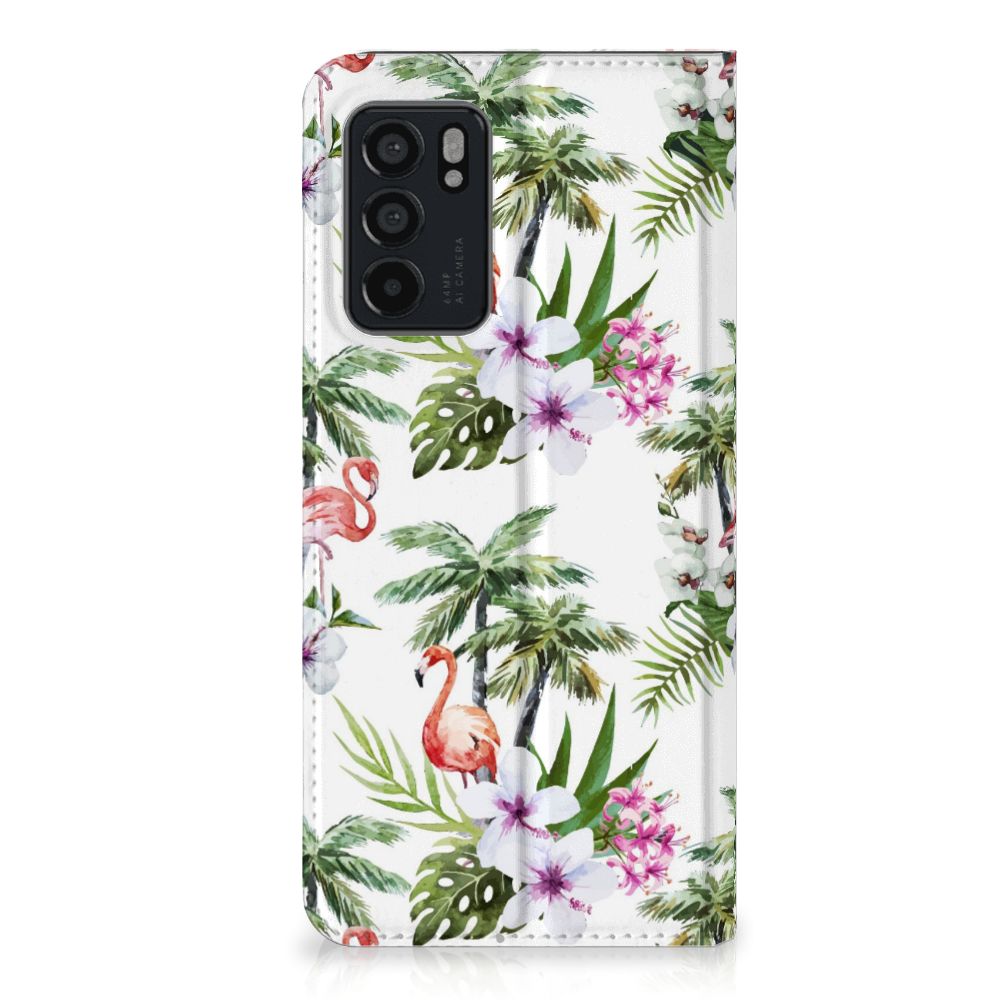 OPPO Reno6 5G Hoesje maken Flamingo Palms - B2C Telecom