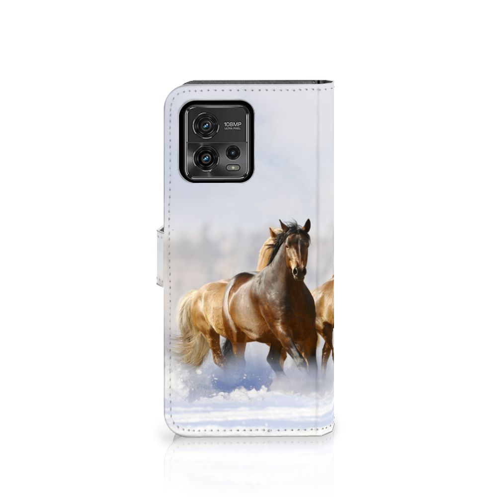 Motorola Moto G72 Telefoonhoesje met Pasjes Paarden
