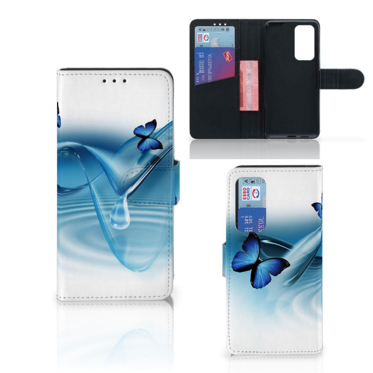 Huawei P40 Telefoonhoesje met Pasjes Vlinders