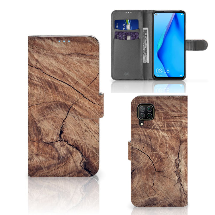 Huawei P40 Lite Book Style Case Tree Trunk