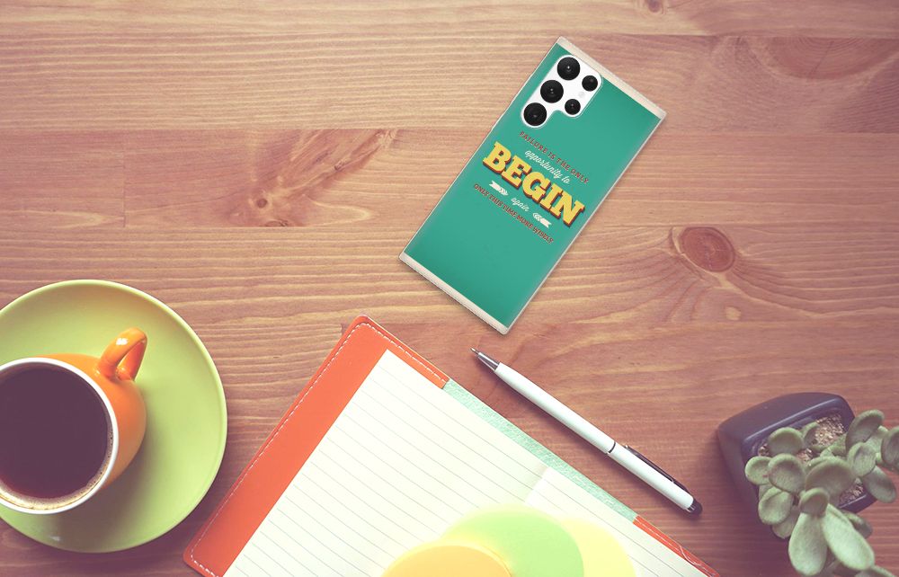 Samsung Galaxy S22 Ultra Siliconen hoesje met naam Quote Begin B2C Telecom