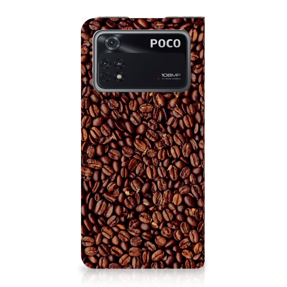 Poco X4 Pro 5G Flip Style Cover Koffiebonen - B2C Telecom