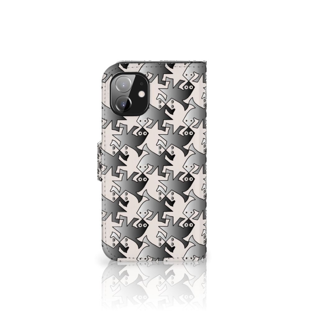 Apple iPhone 12 Mini Telefoonhoesje met Pasjes Salamander Grey