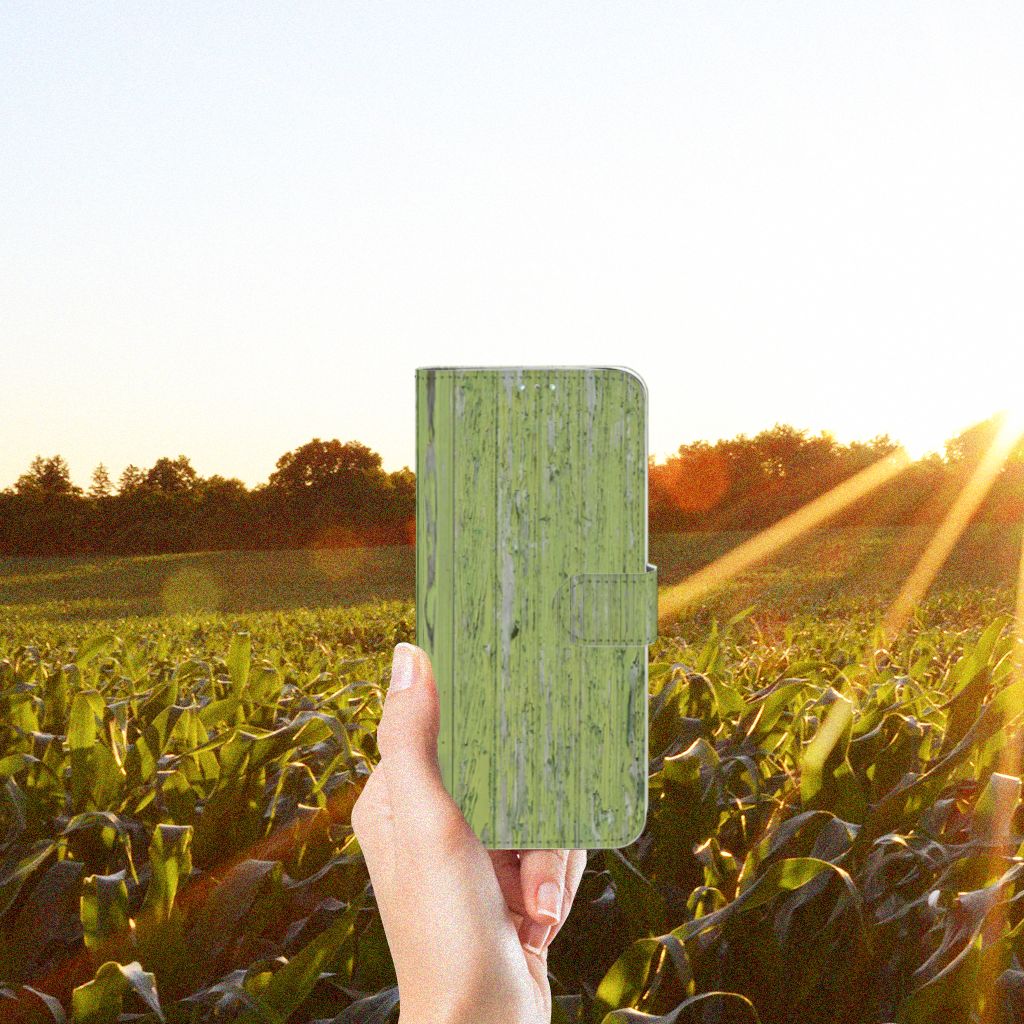 Samsung Galaxy A71 Book Style Case Green Wood