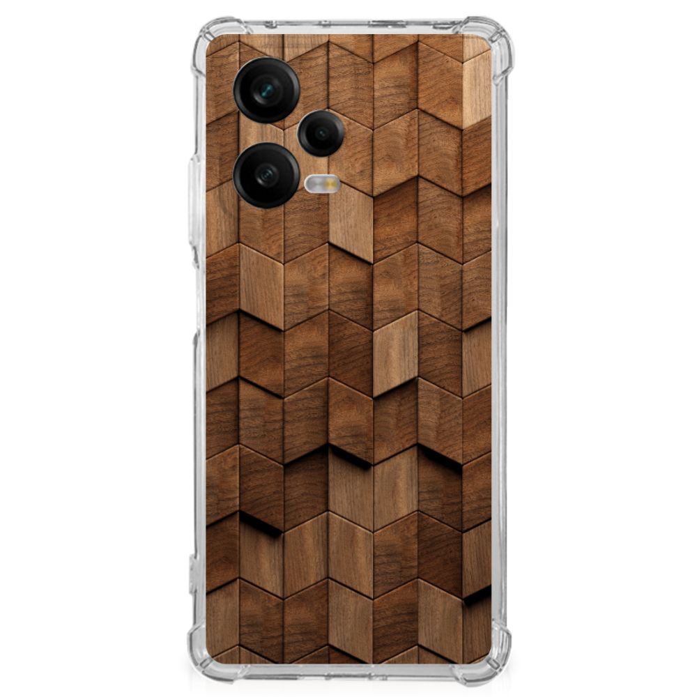 Stevig Telefoonhoesje voor Xiaomi Redmi Note 12 Pro Wooden Cubes