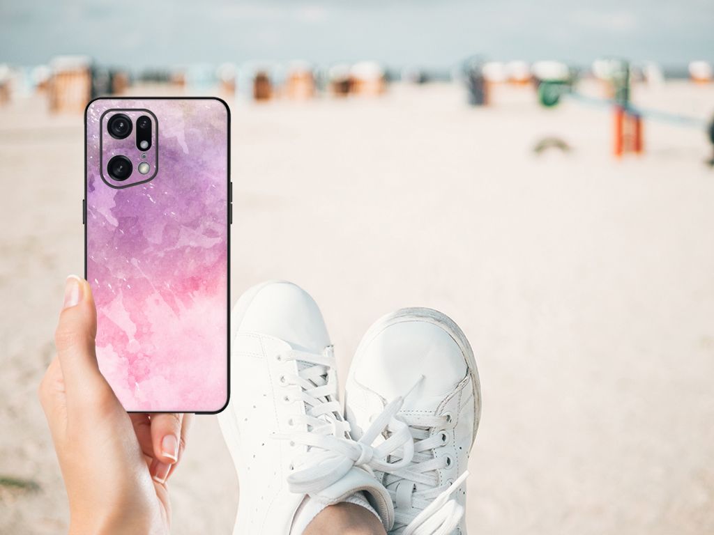 Kleurrijke Telefoonhoesje OPPO Find X5 Pro Pink Purple Paint B2C Telecom