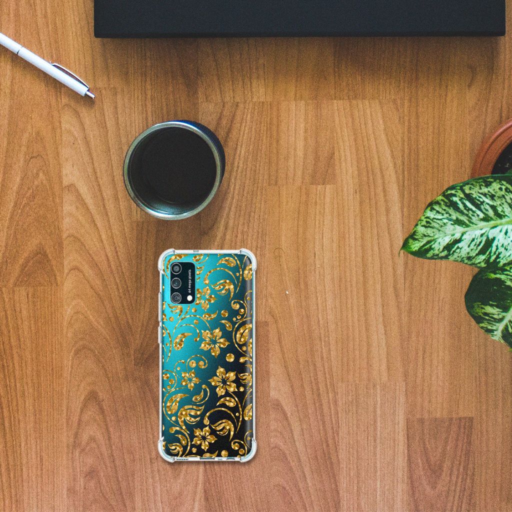 Samsung Galaxy M02s | A02s Case Gouden Bloemen B2C Telecom