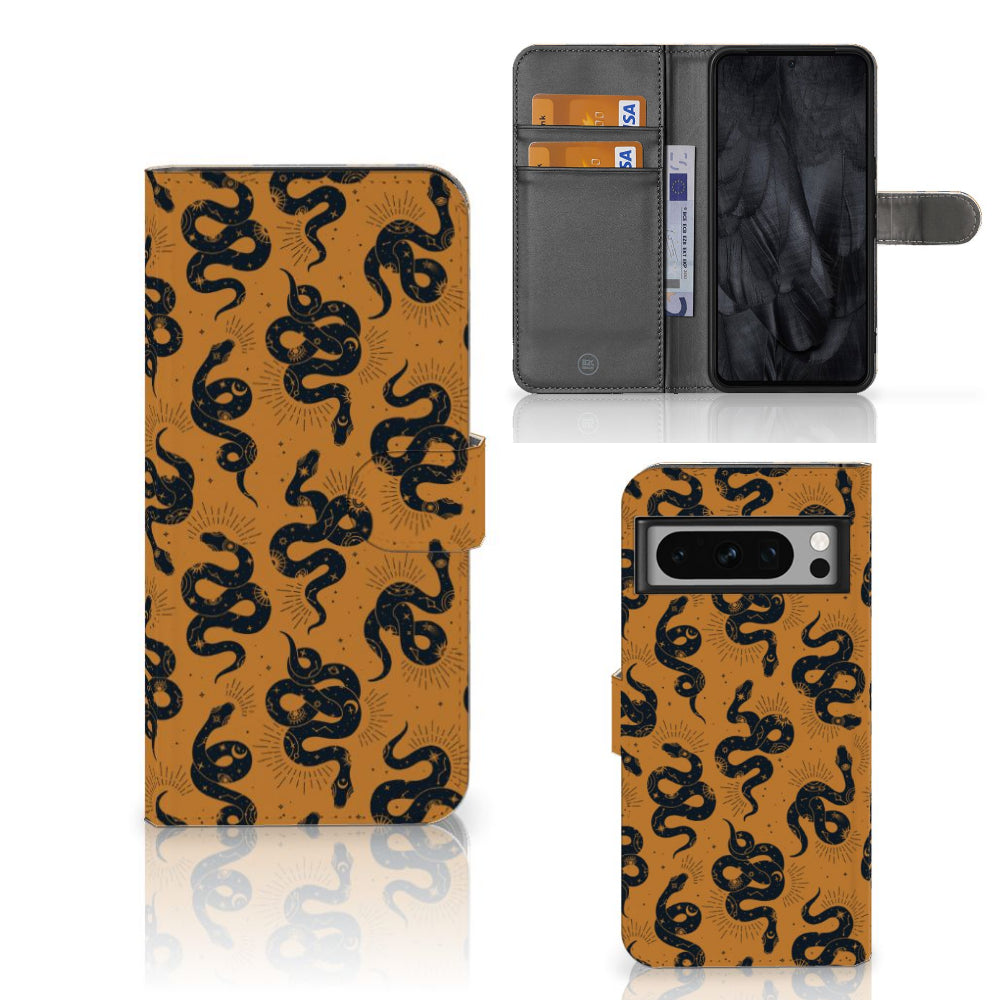 Telefoonhoesje met Pasjes voor Google Pixel 8 Pro Snakes