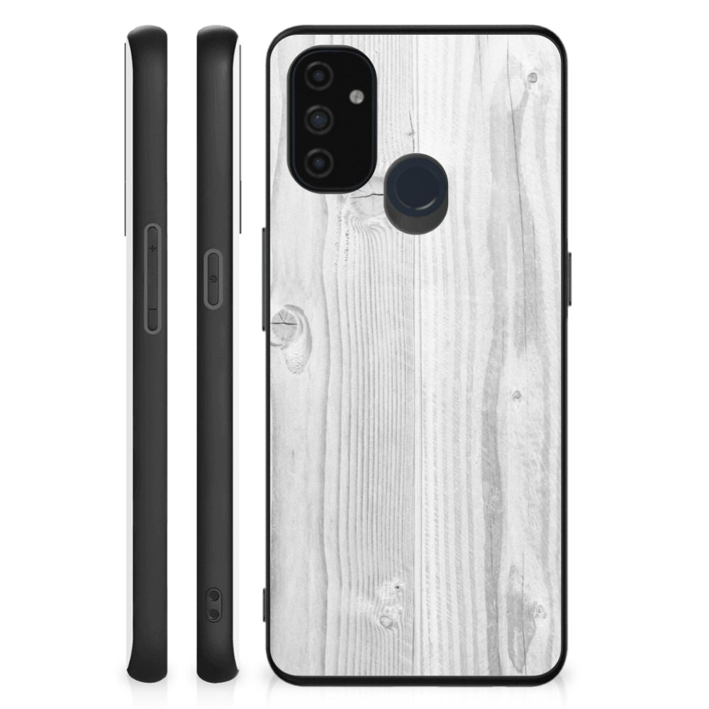 OnePlus Nord N100 Houten Print Telefoonhoesje White Wood B2C Telecom