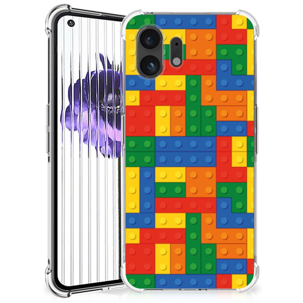 Nothing Phone (2) Doorzichtige Silicone Hoesje Blokken