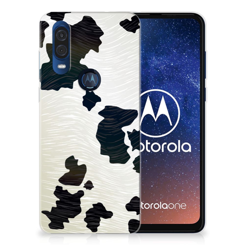 Motorola One Vision TPU Hoesje Koeienvlekken