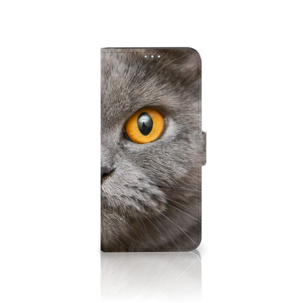 Telefoonhoesje met Pasjes Xiaomi Mi 11 Britse Korthaar met close-up van een Britse korthaar kat